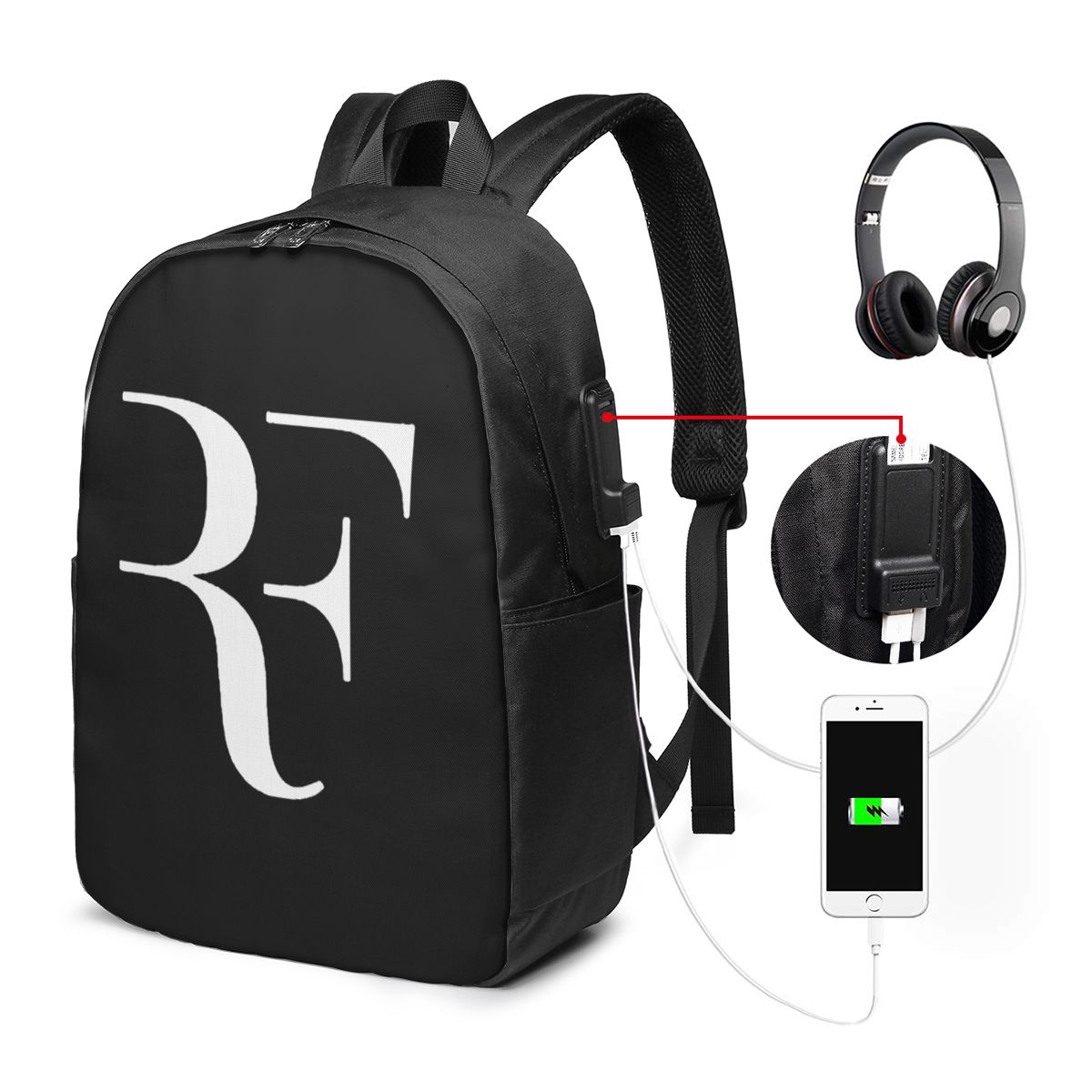 Books - Roger Federer Rucksack, Reisetasche, Notebook-Tasche, Computer,